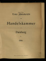 Erster Jahresbericht der Handelskammer in Duisburg / 1. Jahrgang 1906 