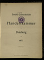 Zweiter Jahresbericht der Handelskammer in Duisburg / 2. Jahrgang 1907 