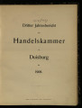 Dritter Jahresbericht der Handelskammer in Duisburg / 3. Jahrgang 1908 