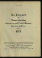 Die Tätigkeit der Niederrheinischen Industrie- und Handelskammer Duisburg-Wesel / 1928 