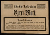 Kölnische Volkszeitung, Extra-Blatt : Privat-Telegramm : Berlin, Freitag 9. März, 8.30 Vm. Seine Majestät der...