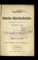 Handbuch der Deutschen Aktien-Gesellschaften / 2,1.1897/98 (Band aus dem Wirtschaftsarchiv der Wirtschafts- und...