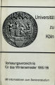 Vorlesungsverzeichnis Universität Köln WS1995/96