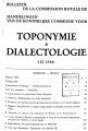 Bulletin de la Commission Royale de Toponymie & Dialectologie / 61.1988 