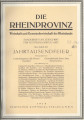 ¬Die Rheinprovinz. Wirtschaft und Gemeindewirtschaft des Rheinlandes 