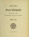 Final-Abschlüsse der Stadtkasse zu Köln, der selbstständigen Kassen und der Nebenfonds / 1893-94 