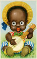(Karikatur eines Banjo spielenden Kindes) 
