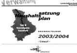 Haushaltssatzung, Haushaltsplan / 2003/04,ENTW,B 