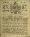 Kaiserliche Reichs-Ober-Post-Amts-Zeitung zu Köln / 1774 