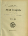 Final-Abschlüsse der Stadtkasse zu Köln, der selbstständigen Kassen und der Nebenfonds / 1894-95 