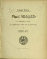 Final-Abschlüsse der Stadtkasse zu Köln, der selbstständigen Kassen und der Nebenfonds / 1896-97 (unvollst.) 
