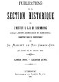 Publications de la Section Historique de l'Institut G.-D. de Luxembourg / 38.1885 