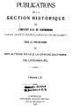 Publications de la Section Historique de l'Institut G.-D. de Luxembourg / 60.1923 