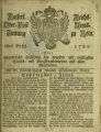 Kaiserliche Reichs-Ober-Post-Amts-Zeitung zu Köln / 1780 (unvollständig) 