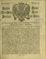 Kaiserliche Reichs-Ober-Post-Amts-Zeitung zu Köln / 1770 (unvollständig) 