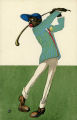 (Karikatur eines Mann beim Golf spielen) 