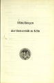 Mitteilungen der Universität zu Köln / 11.1964/65 