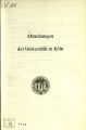 Mitteilungen der Universität zu Köln / 13.1965/66 