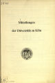 Mitteilungen der Universität zu Köln / 15.1966/67 