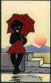 (Zeichnung einer Frau mit Sonnenschirm) 