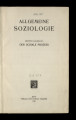 System der Soziologie / Bd. 1. Allgemeine Soziologie / Halbbd 2 