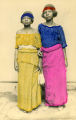 (Fotomontage zweier Frauen in bunter Kleidung) 