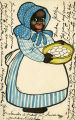 (Karikatur einer Frau mit Eierkorb) 