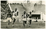 61. Olympische Spiele Berlin 1936. Jesse Owens (U.S.A.) hält mit 10,3 den Weltrekord. 