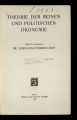 System der Soziologie / Bd 3: Theorie der reinen und politischen Ökonomie / Halbbd 2 