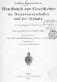 Ludwig Darmstaedters Handbuch zur Geschichte der Naturwissenschaften und der Technik 