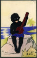 (Zeichnung eines Mannes mit Banjo am Strand) 