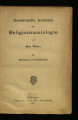 Gesammelte Aufsätze zur Religionssoziologie / Bd II 