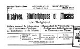 Archives et bibliothèques de Belgique / 10.1933 