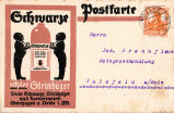 Schwarze Postkarte - echter Steinhäger - Triedr. Schwarze, Steinhäger- und Kornbrennerei Steinhagen 