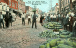 Open Air Market Scene, Franklin St., East from 17th St., Richmond, Va. - The music of a band and the 