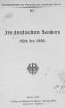 ¬Die deutschen Banken 1924 bis 1926 