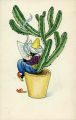 (Karikatur eines Mannes, der an einen Kaktus gelehnt Zeitung liest) 