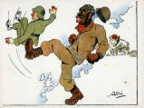 (Karikatur zweier Soldaten) 