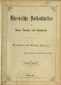 Rheinische Volksblätter für Haus, Familie und Handwerk / 42. Jahrgang 1895 