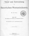 Stand und Entwicklung der Bayerischen Montanindustrie 