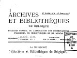Archives et bibliothèques de Belgique / 1.1923 