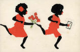 (Zeichnung zweier rennender Mädchen) 