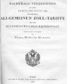 Nachtrags-Verzeichnis zu dem im Monate August 1822 erschienen Allgemeinen Zoll-Tariffe für den Österreichischen 