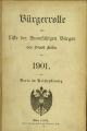 Bürgerrolle oder Liste der stimmfähigen Bürger der Stadt Köln / 1901 