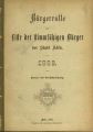 Bürgerrolle oder Liste der stimmfähigen Bürger der Stadt Köln / 1883 