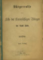 Bürgerrolle oder Liste der stimmfähigen Bürger der Stadt Köln / 1879 