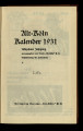 Alt-Köln-Kalender / 18. Jahrgang 1931
