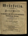 Westphalia / 3. Jahrgang 1826