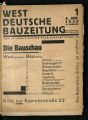 Westdeutsche Bauzeitung / 13. Jahrgang 1930
