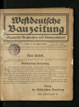 Westdeutsche Bauzeitung / 1. Jahrgang 1918 (unvollständig)